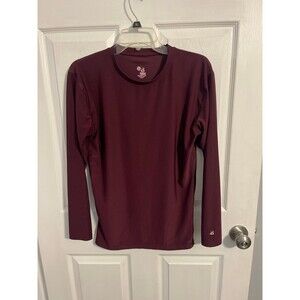 Badger Sport Pro-Compression Long Sleeve Shirt Size L Maroon New Without Tag
